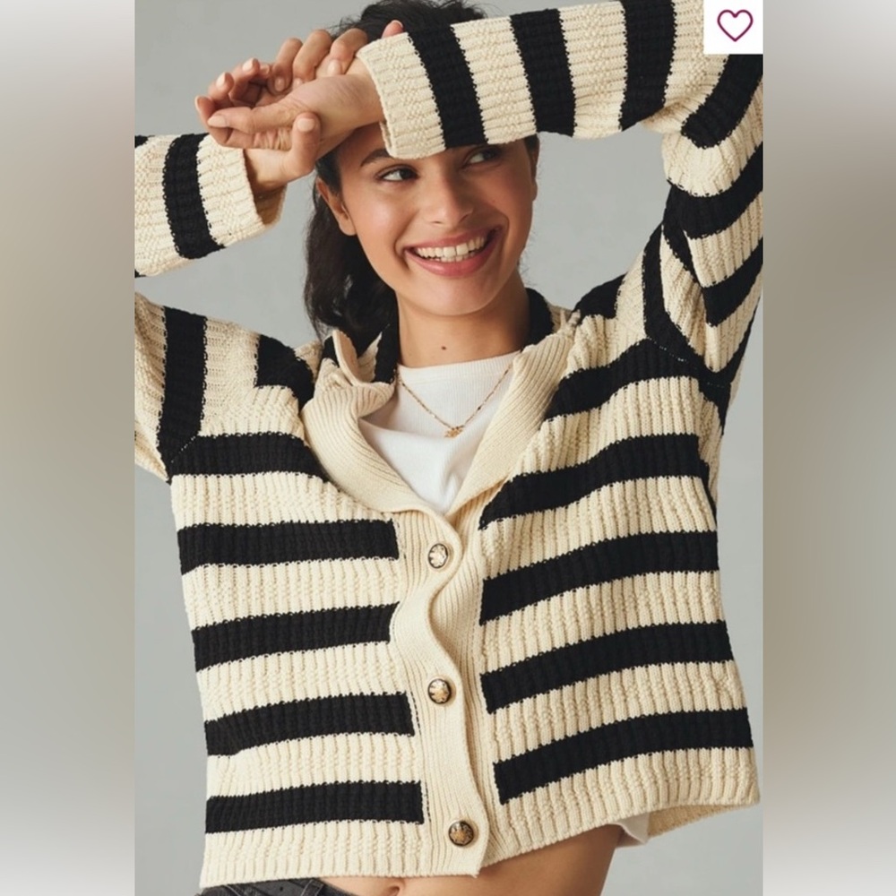 Maeve The Greta Polo Cardigan Sweater